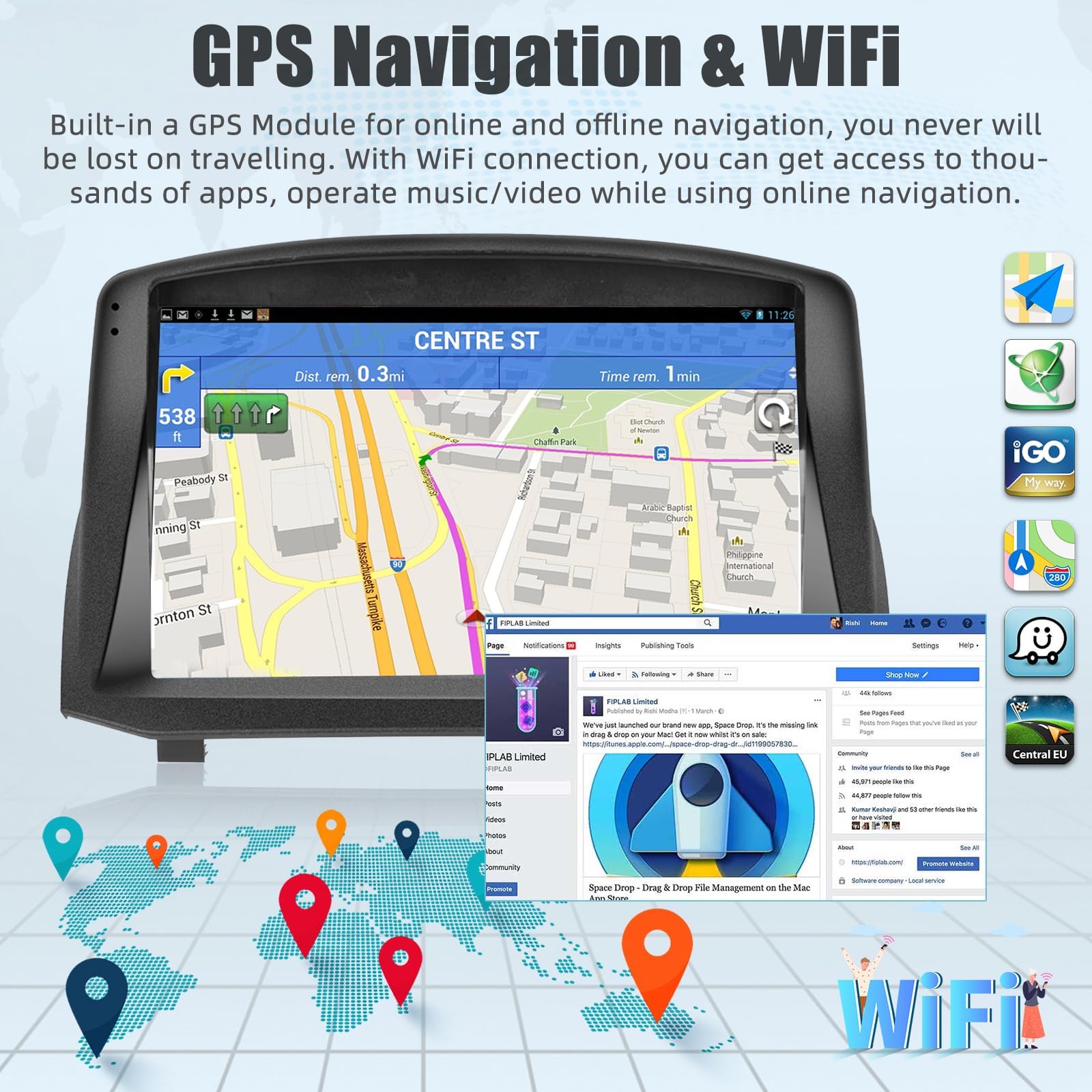 8-rdzeniowy 5G-WiFi [4G+64G] Android 13 radio samochodowe do Fiesta 2009-2017 z Carplay i Android Car-9-calowy ekran dotykowy radio-GPS SWC RDS FM HIFI + kamera cofania i mikrofon