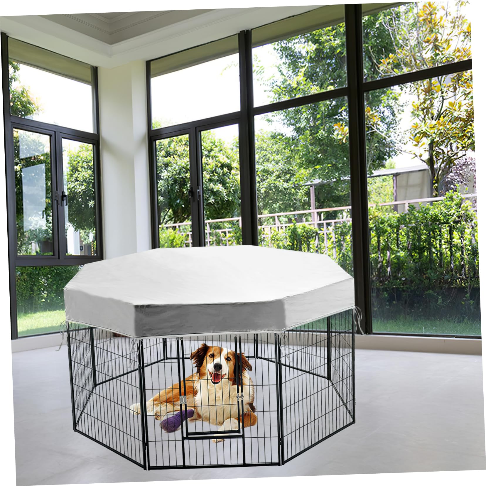 Cubierta para Jaula De Perro Protector Solar para Parque De Mascotas Sombra Interior y Exterior para Camping y Protección De Jaulas De Perro