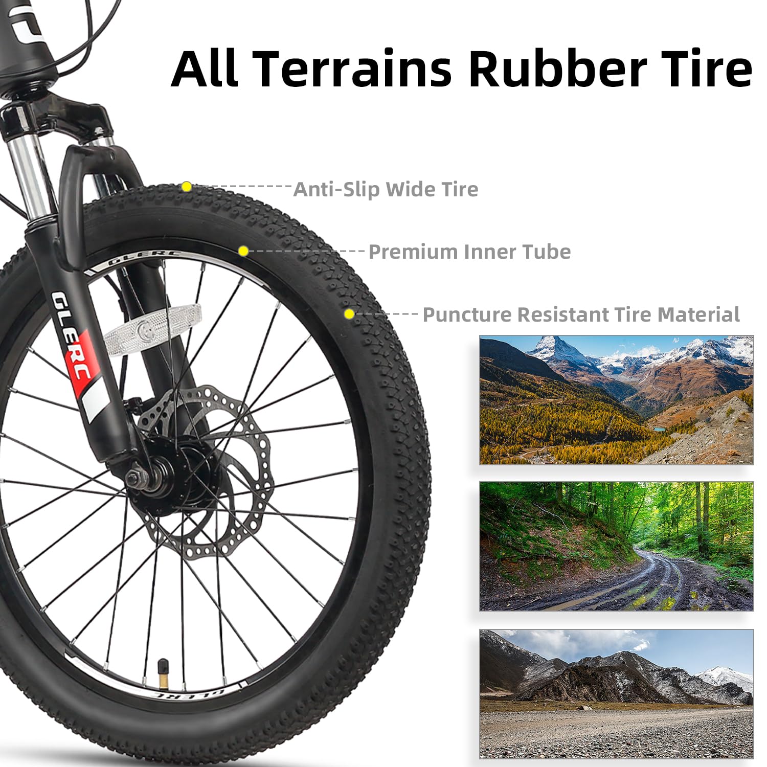 Glerc Skyline 20-24-Zoll Kinder Mountainbike für Jungen Mädchen, Kinderfahrrad für 6-18 Jahre alte Teenager, 21 Speed-Fahrrad mit vorderer Aufhängung & Scheibenbremsen, mehrere Farben