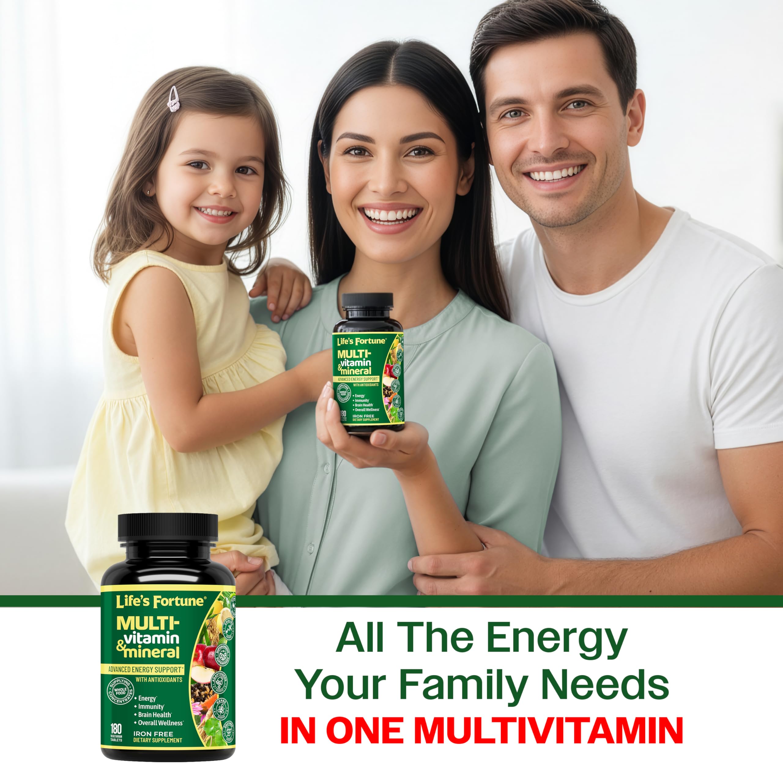 Life's Fortune Whole Food Multivitamin & Mineral Supplement for Men & Women – Energy Support Vitamins for Immune, Brain & Metabolism Support – Iron Free, 180 Vegetarian Tablets — Amazon image 7