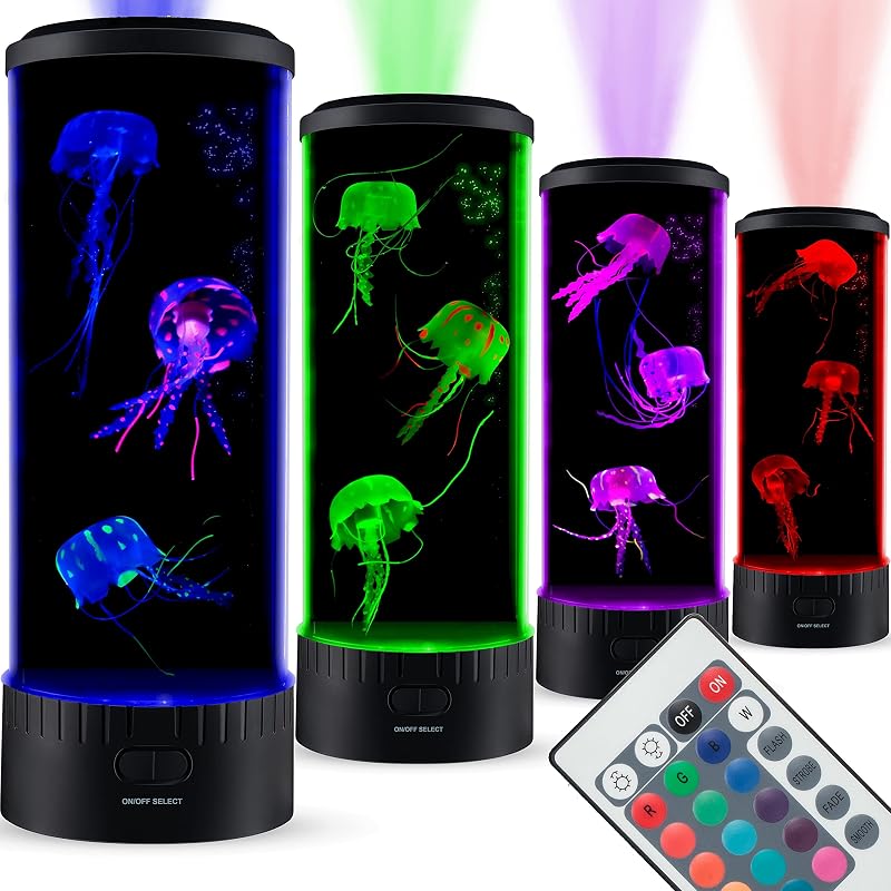 Luminária LED decorativa para aquário com águas-vivas, projetor de ondas e controle remoto SensoryMoon, 35,56 cm