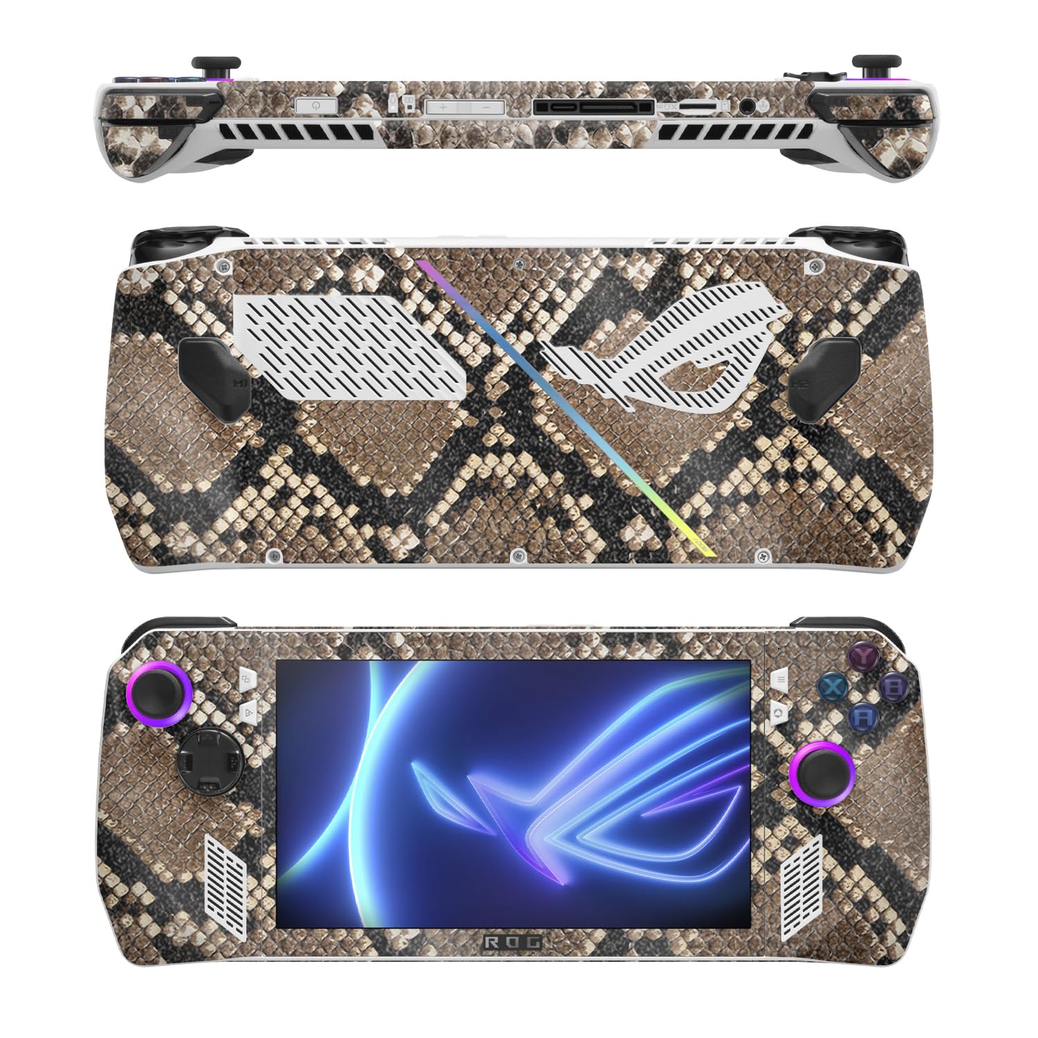 MightySkins Glossy Glitter Skin Compatible with Asus ROG Ally - Rattler | Protective, Durable High-Gloss Glitter Finish | Easy to Apply, Remove, and Change Styles