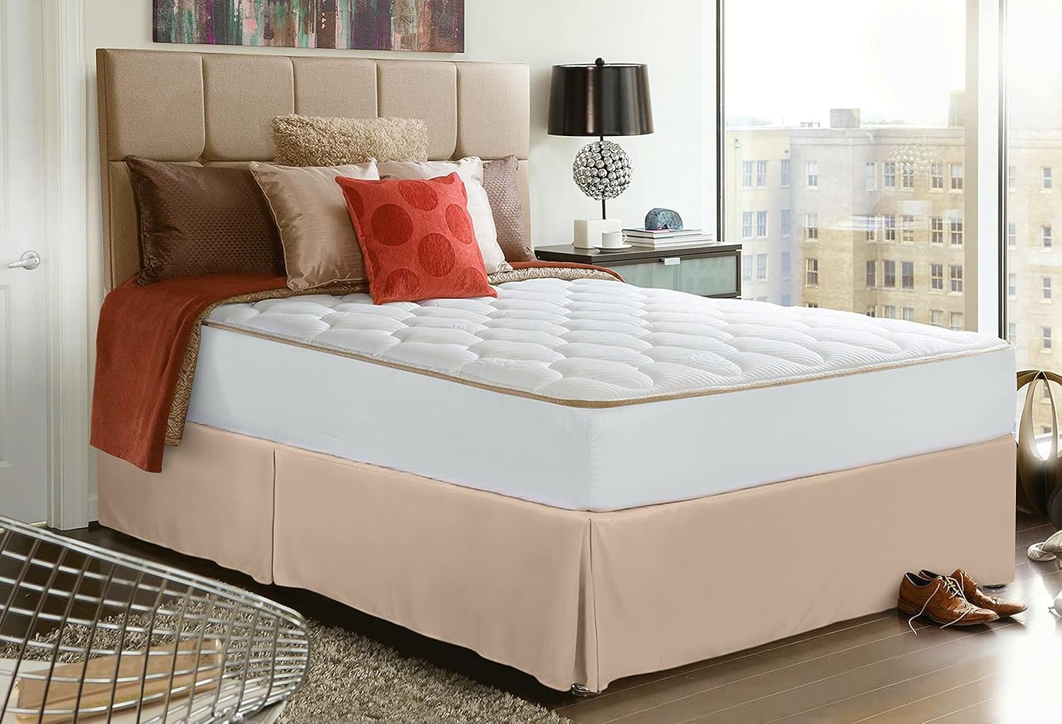 Bed Skirt (Queen, White, 15 Inch Fall) - Hotel Quality, Iron Easy, Quadruple Pleated, Wrinkle and Fade Resistant - by Utopia Bedding: Home & Kitchen