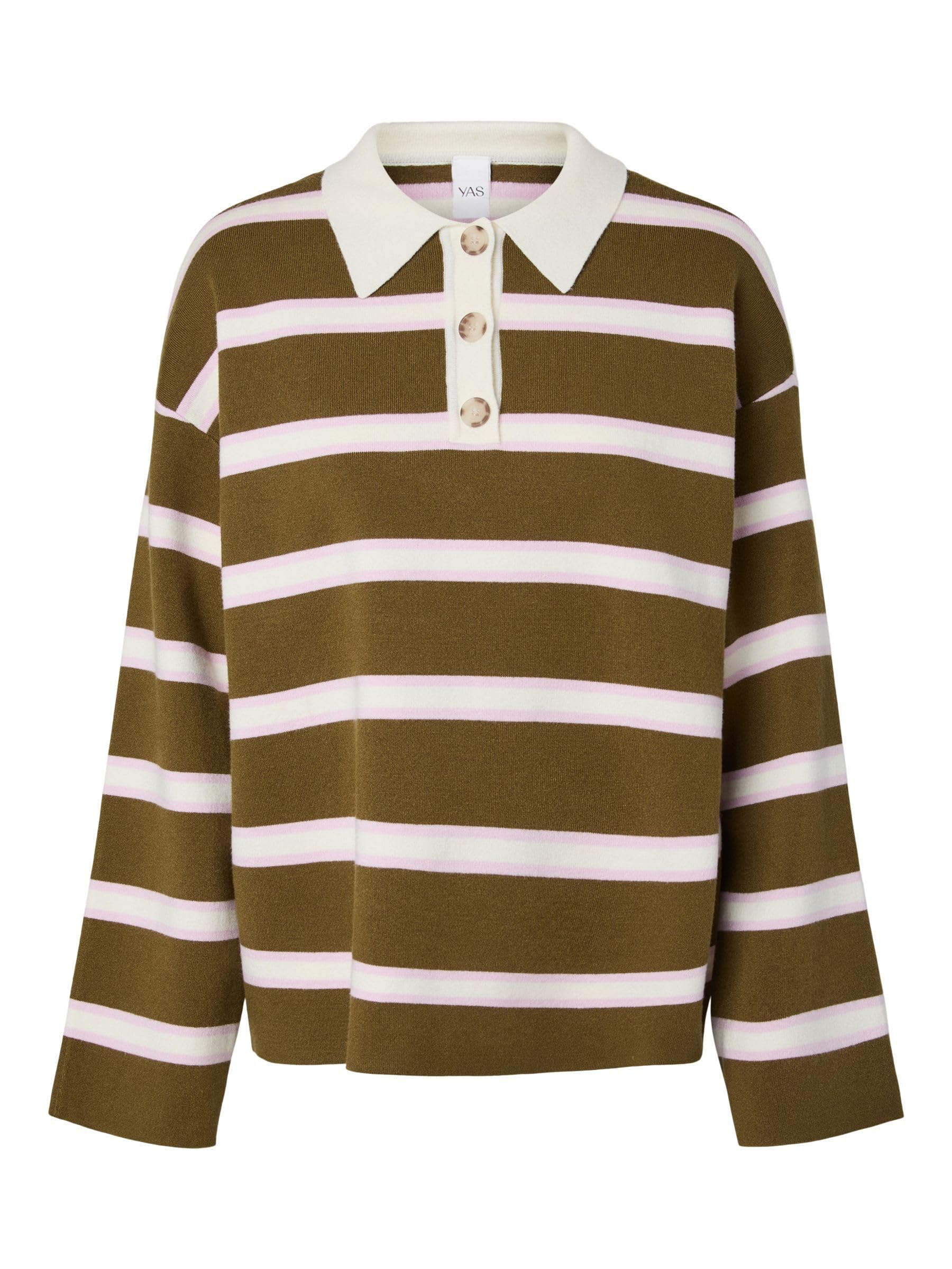 Yas Yasisabell LS Polo Knit Pullover S. Noos Yas Isabell LS Polo Knit Pullover S. Noos Donna (Pacco da 1)