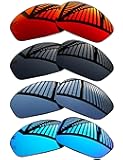 MYCOURAG 4 Pairs Replacement Lenses for Oakley Juliet Sunglasses - Solid Black+Titanium+Ice Blue+Fire Red