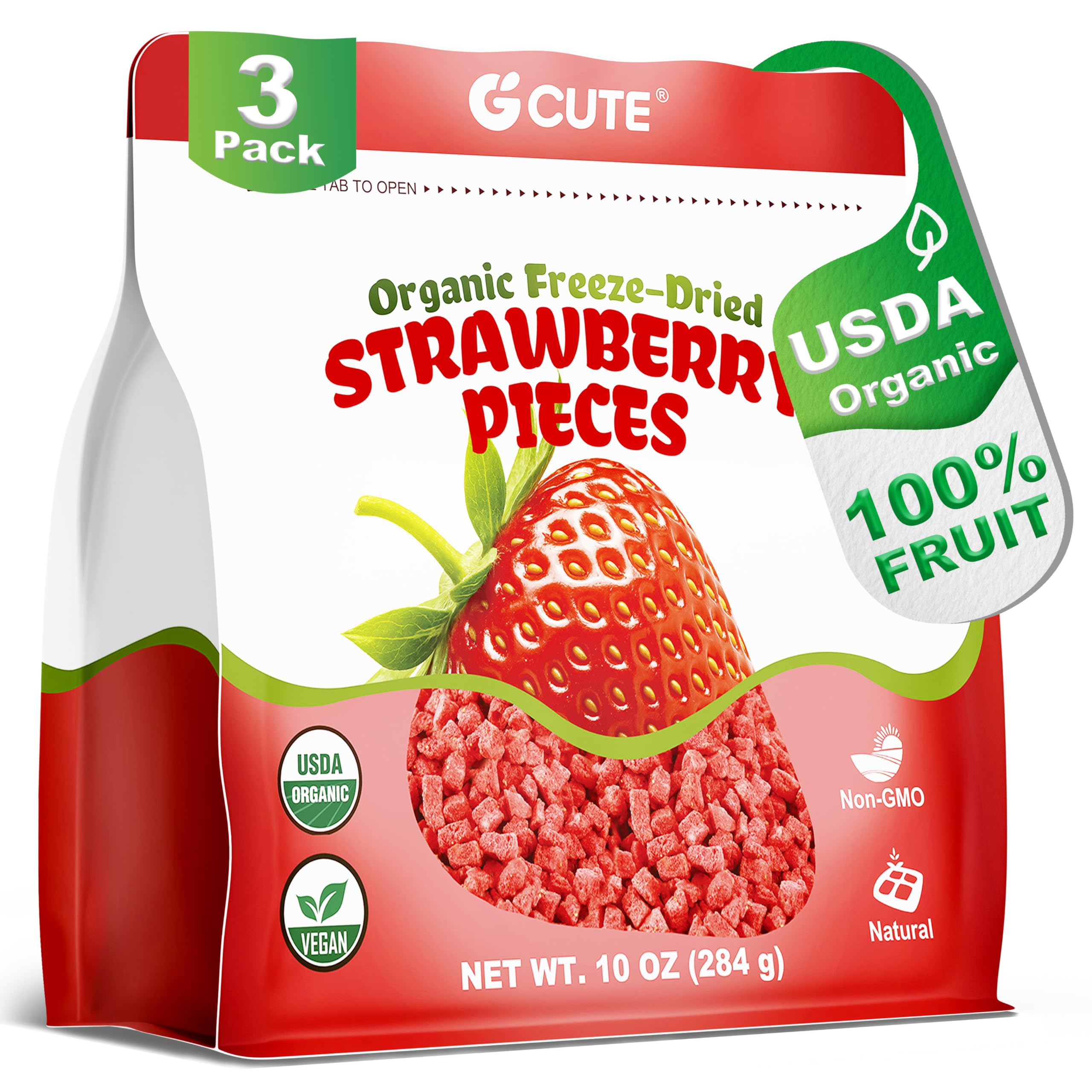 GCUTE Organic Freeze Dried Strawberries Pieces - dried fruits and vegetables | Mubboo