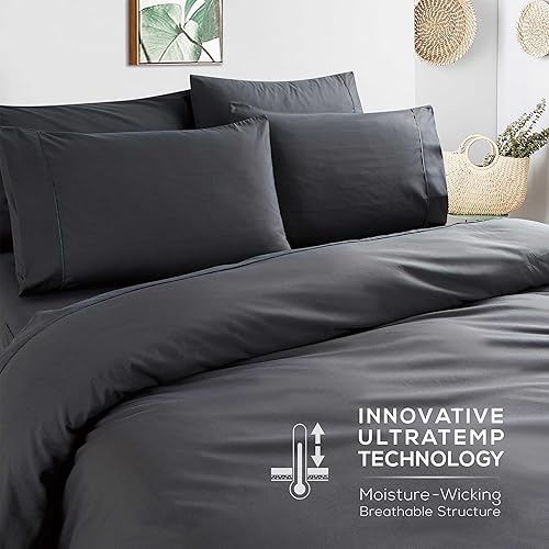 Miniatura 6 de Mueller Ultratemp - Juego de sábanas súper suaves de 1800, juego de 6 piezas, bolsillo profundo de hasta 16 pulgadas, transfiere calor, respira