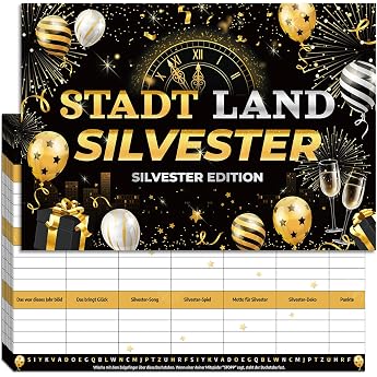 HOWAF 20 Sheets City Country New Year's Eve Games Adult Family, Lead Casting Was Yesterday Game for New Year's Eve Decoration
