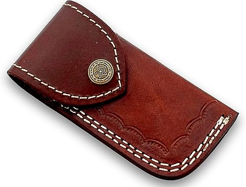 Miniatura 9 de Bonito cuchillo de acero Damasco hecho a mano, cuchillo de supervivencia para acampar y senderismo con hermosa funda de cuero. OB-1008 (negro)