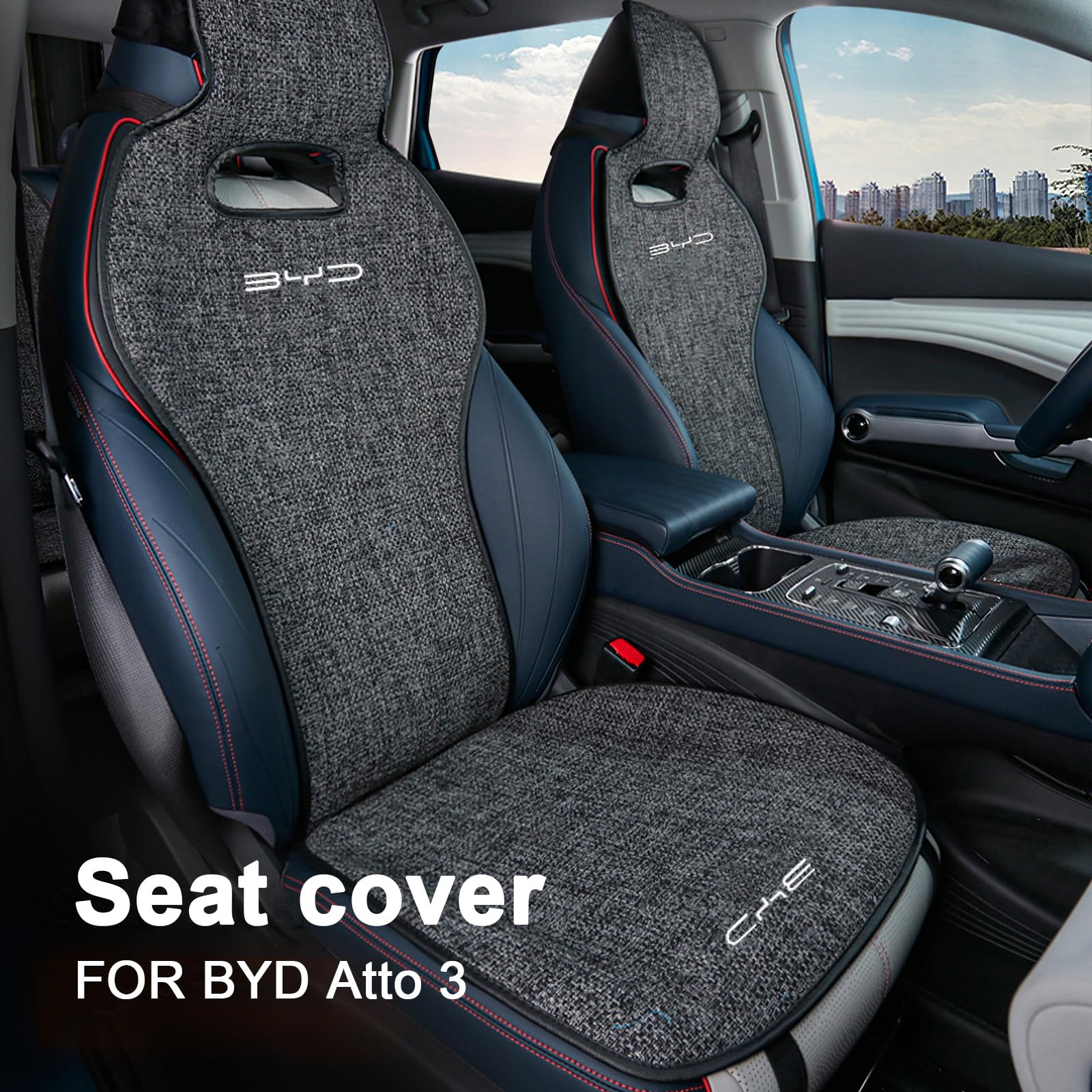 FDAIUN Housse Siège Voiture Avant Arrière BYD Atto 3 Yuan Plus Tang Han Dolphin - Protection Soie Glacée Bleu Marine