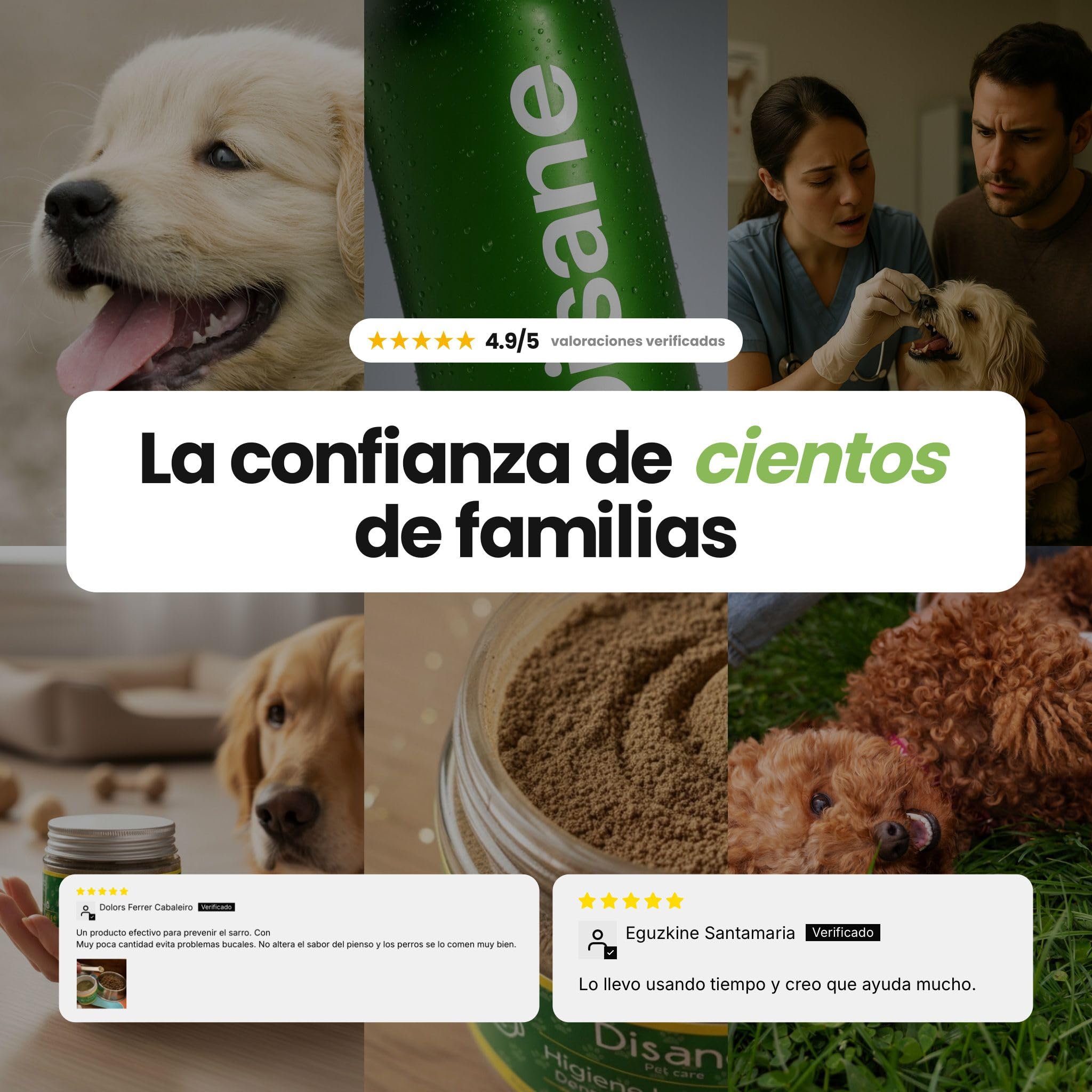 DISANE Higiene Bucodental Perros Maxi 180 Gramos | Suplemento en Polvo para Cuidado de Dientes y Encías para Perros| Combate el Sarro y la Placa de Perros | Eficaz contra el Mal Aliento de Perros