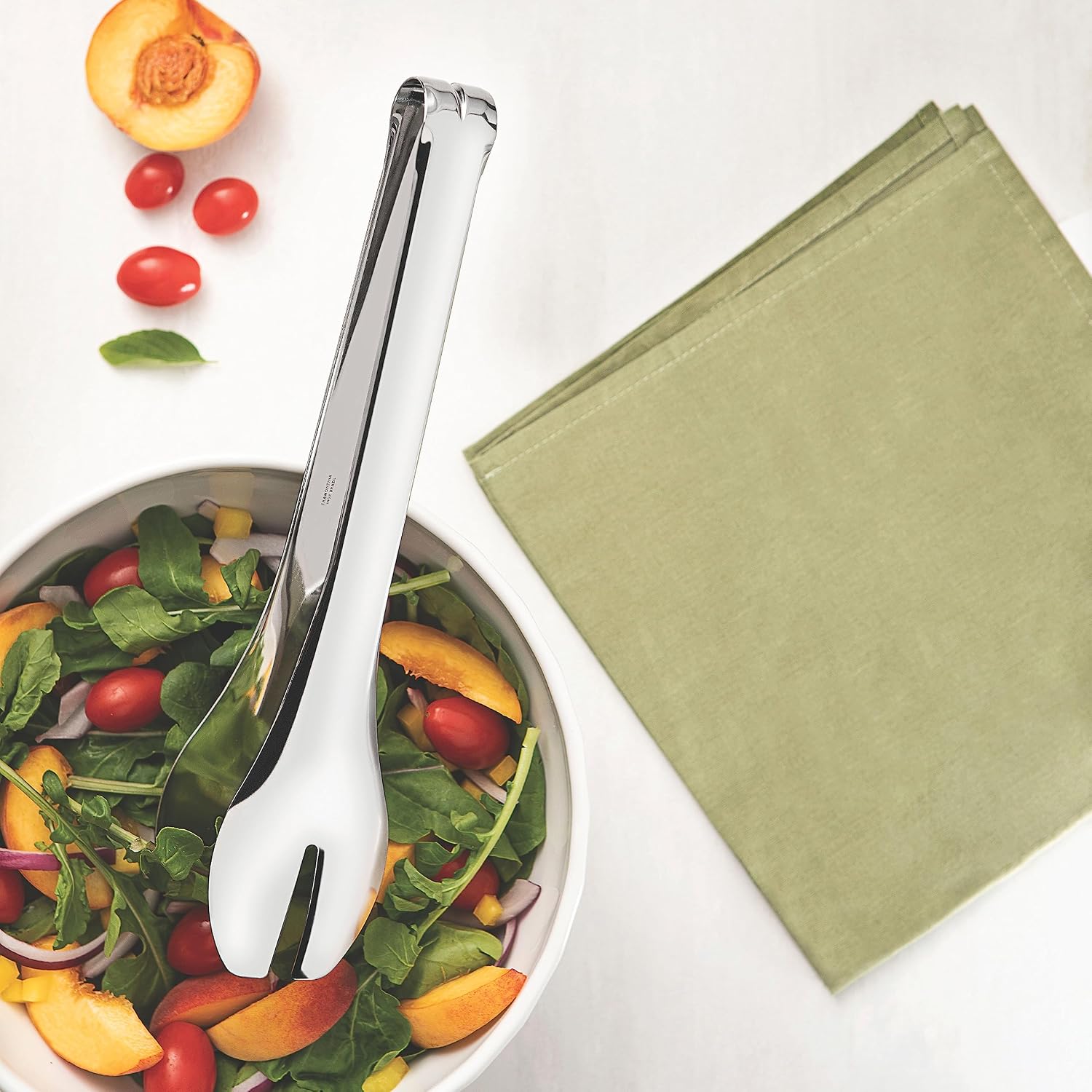 Tramontina 63800/847 Multi-Use Tongs, Essential 11.0 inches (28 cm), All Stainless Steel, Dishwasher Safe, Durable, Lightweight, Made in Brazil