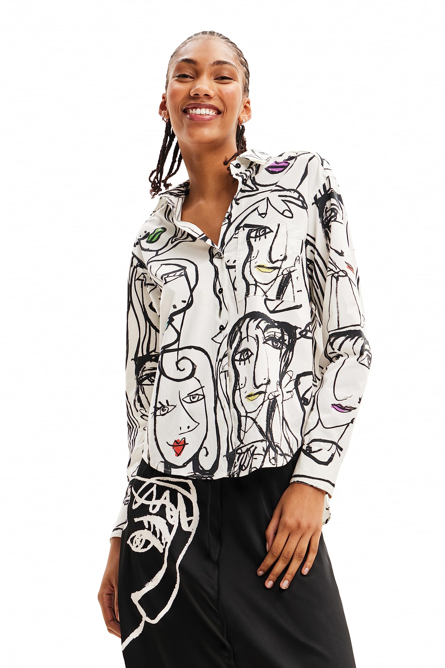 Desigual Damen Weiß Cam_verona Blouse, Xl Eu