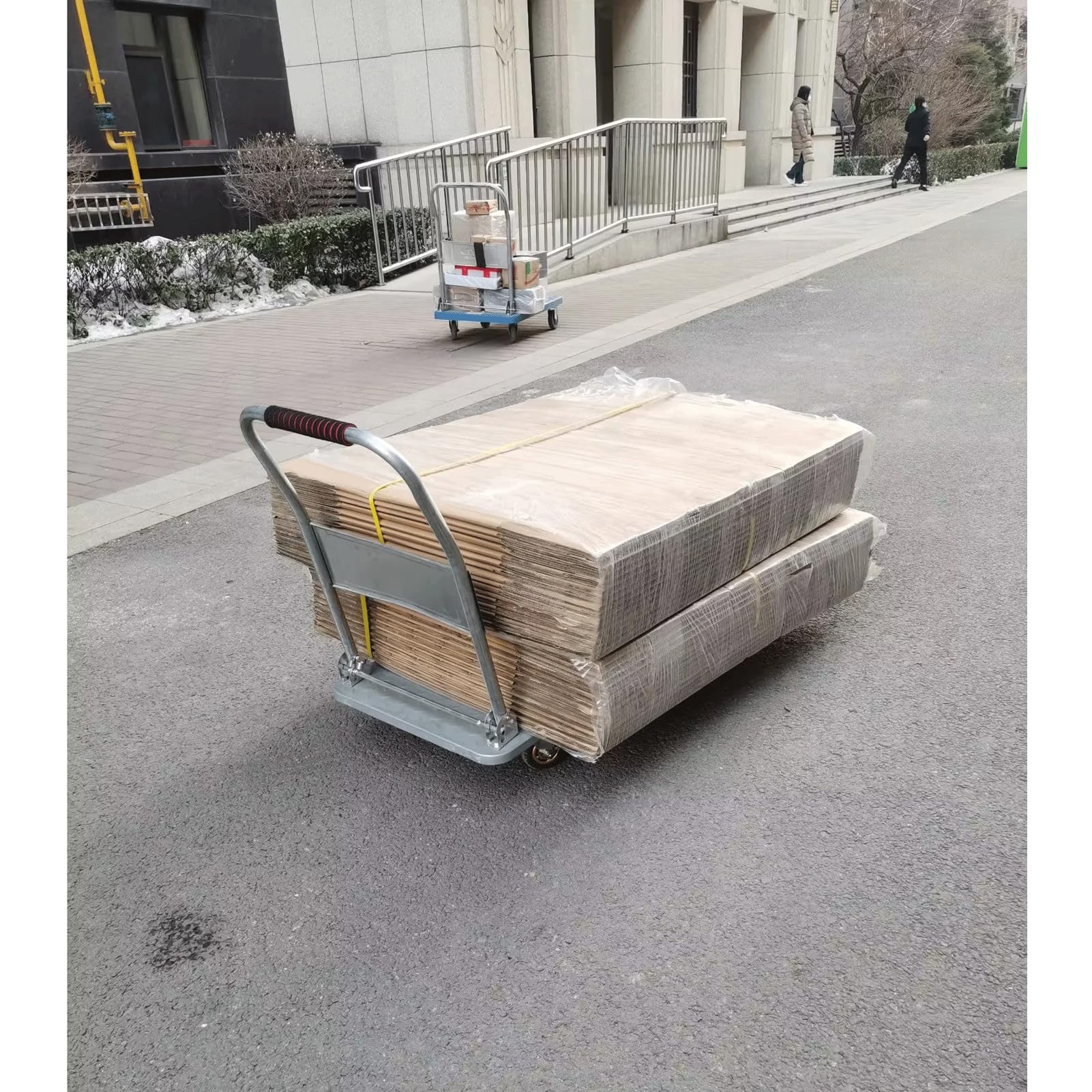 Carrelli a piattaforma Pieghevole Carrello Con Piattaforma,Per Carichi Pesanti Carrello In Acciaio Carrelli Manuali Pesanti Della Piattaforma Industriale Con Ruote Rotanti A 360°,maga C(Size:60x40cm)