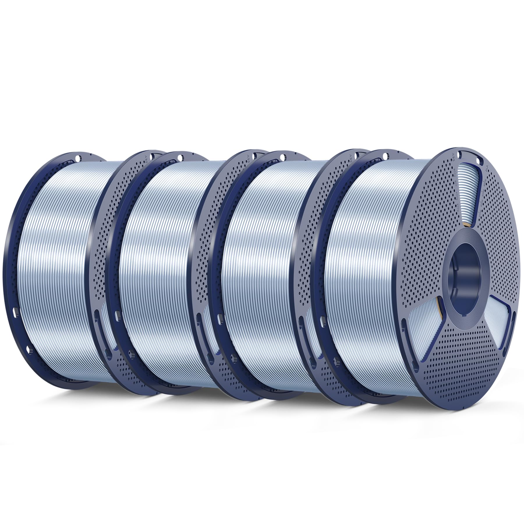 SUNLU Silk Pla Plus Filament 4kg Bundle, (Sliver x4)