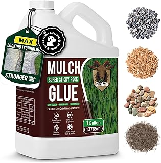 GloGlo Mulch Glue for Landscaping,1 Gallon Rock Glue Gravel Binder No Dilution Needed Super