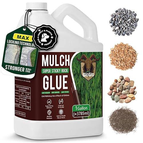 GloGlo Mulch Glue for Landscaping,1 Gallon Rock Glue Gravel Binder