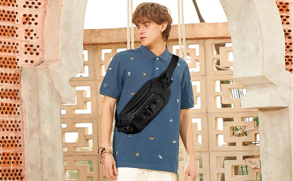 Borsa A Tracolla Uomo Leggera E Impermeabile, Con Porta USB, Per IPad 7.9", Ideale Per Viaggio E Sport