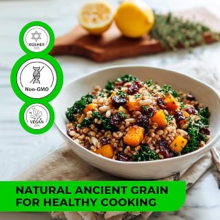 WOODCHA Organic Hulled Barley 2lb High-Fiber Whole Grain Non-GMO Ancient Superfood Rice Quinoa Substitute
