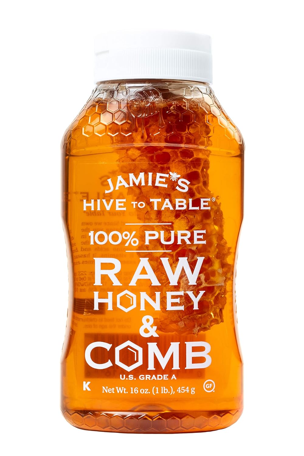 Jamie's Hive To Table, Raw Honey & Comb, 16 oz Bottle