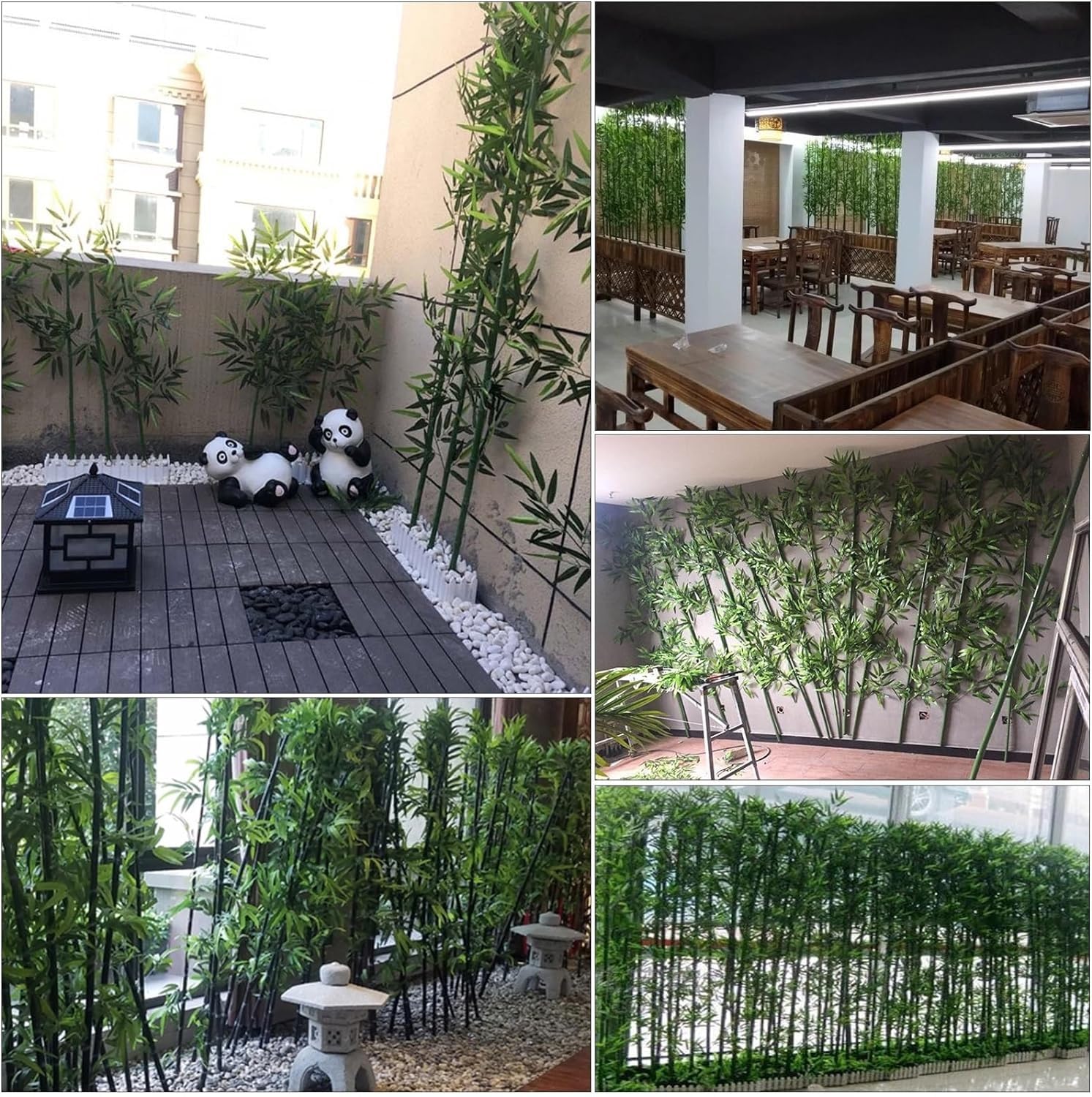 Separé da esterno Albero di bambù artificiale per esterni 1,5 m di altezza, Pianta dell'albero finto per lo schermo decorativo per la privacy(10 Pack,2m/6.5ft Tall)