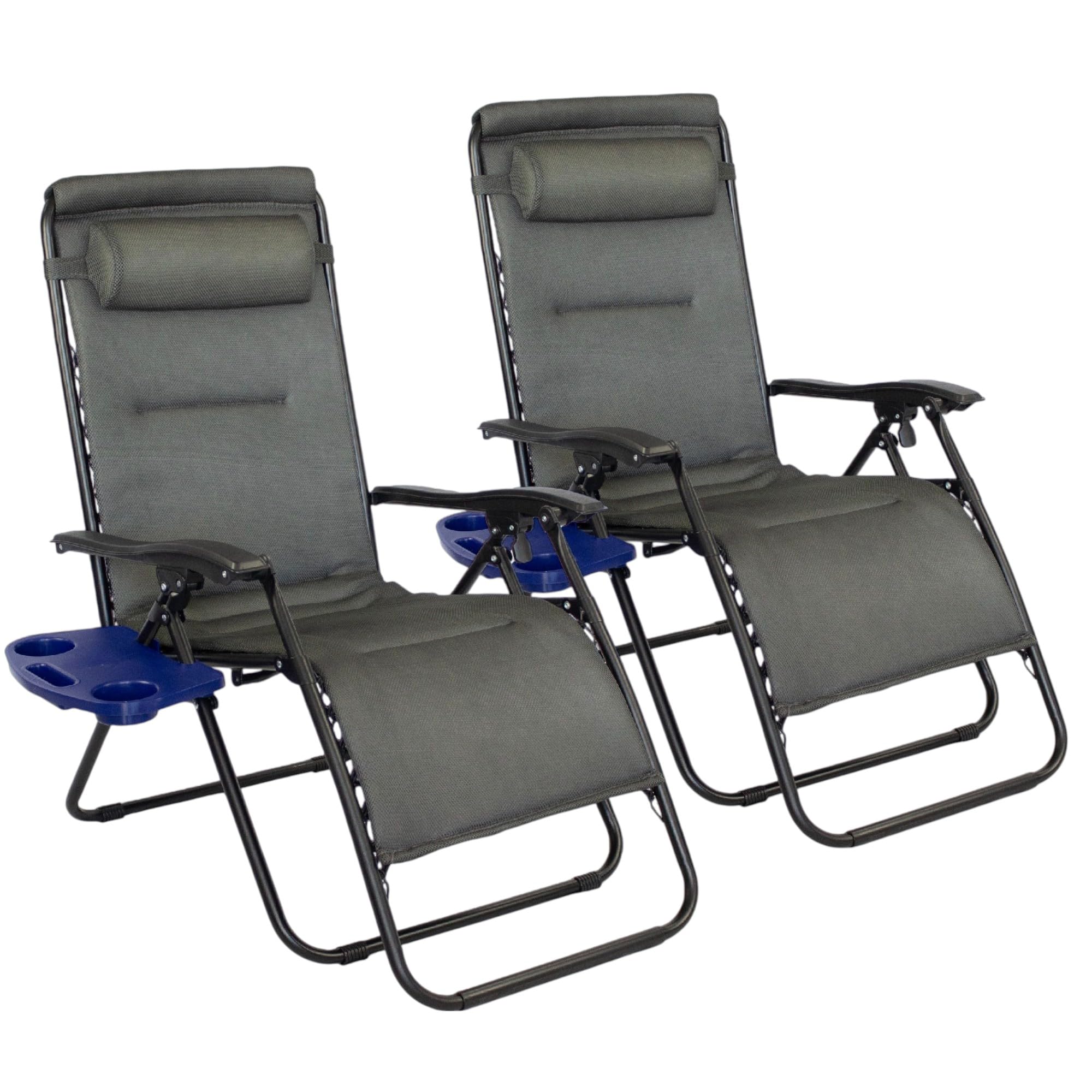 Pincho Outdoor Folding Zero Gravity Garden Loungers – Pack of 2 Padded Reclining Chairs or Hammocks for Beach, Terrace and Camping, Lightweight and Comfortable