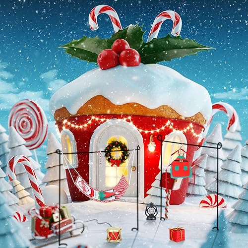 Miniatura 2 de Zhanmai Juego de 10 accesorios de muñeca elfo de Navidad, incluye vasos de caña, guirnalda, hamaca, almohada, farol, delantal, sombrero, caja de