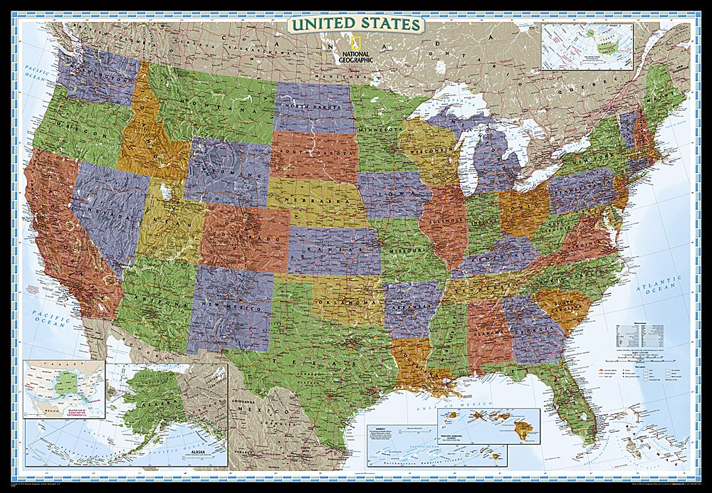 Buy National Geographic United States Decorator D Wall Laminated 69 