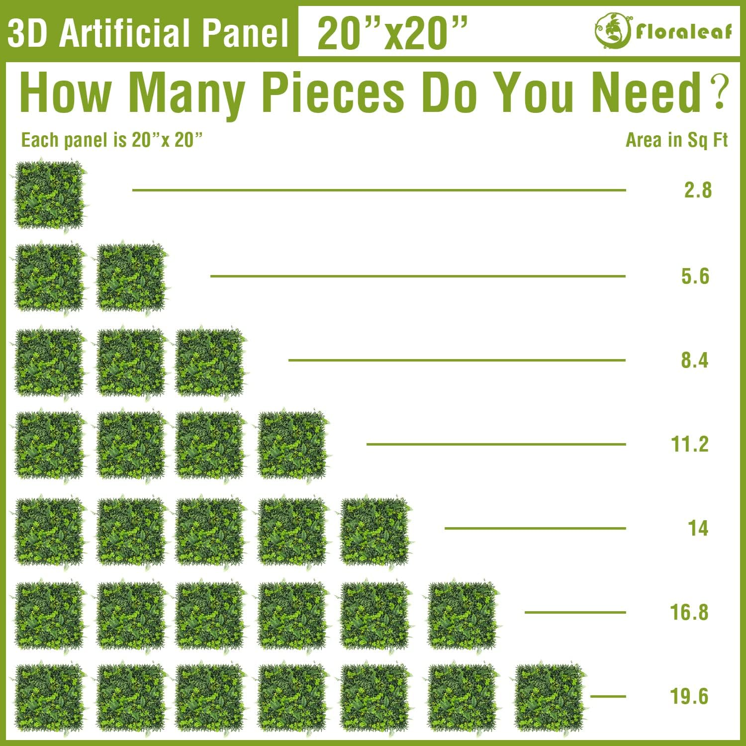 20''x20'' Artificial Boxwood Panels Topiary Hedge Plant Privacy Screen Faux Ivy Greenery Grass Backdrop Wall Décor UV Protected for Outdoor Indoor Garden Fence Backyard 2PC