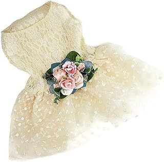 Wedding Flower Dog Dress | The Elsa | Dog Wedding Dress | Succulent Wedding | Flower Girl Dog Dress (M 10-15 lbs)