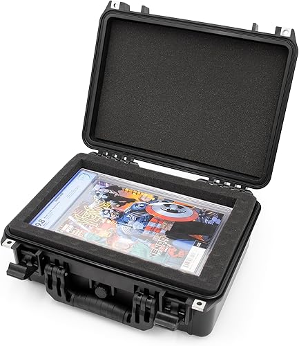 Miniatura 1 de Casematix - Caja de almacenamiento impermeable para cómics de 16.0in, protege hasta 8 libros de cómics graduados CGC o 30 cargadores superiores de