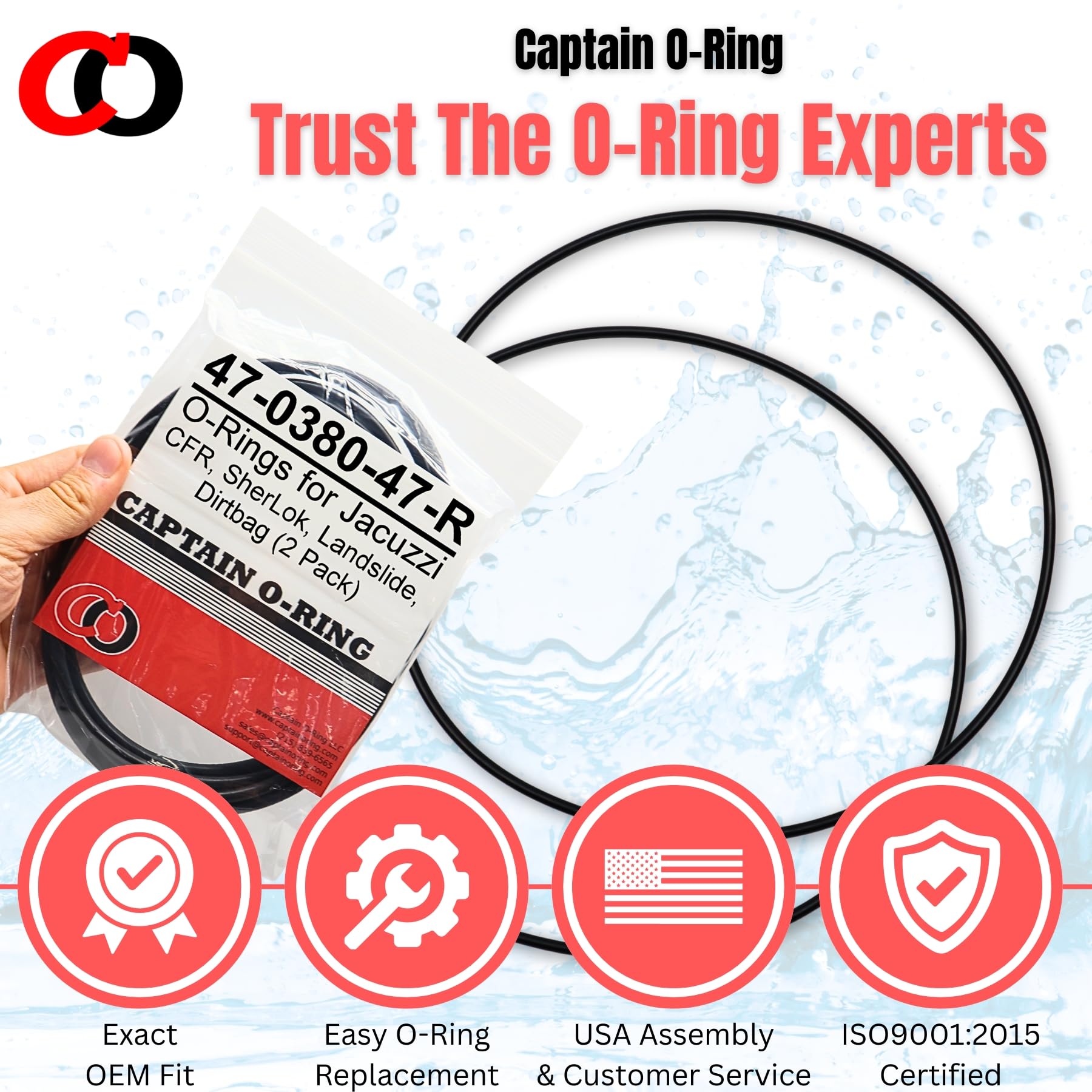Amazon.com: Captain O-Ring – 47-0380-47-R O-Rings for Jacuzzi CFR