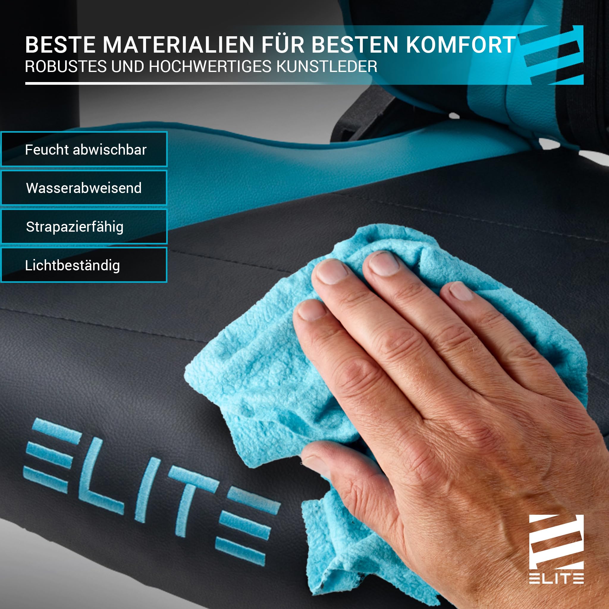 ELITE Gaming Stuhl MG200 Destiny | Ergonomischer Bürostuhl - Schreibtischstuhl - Chefsessel - Sessel - Racing Gaming-Stuhl - Gamingstuhl - Drehstuhl - Chair - Kunstleder Sportsitz (Schwarz/Weiß)