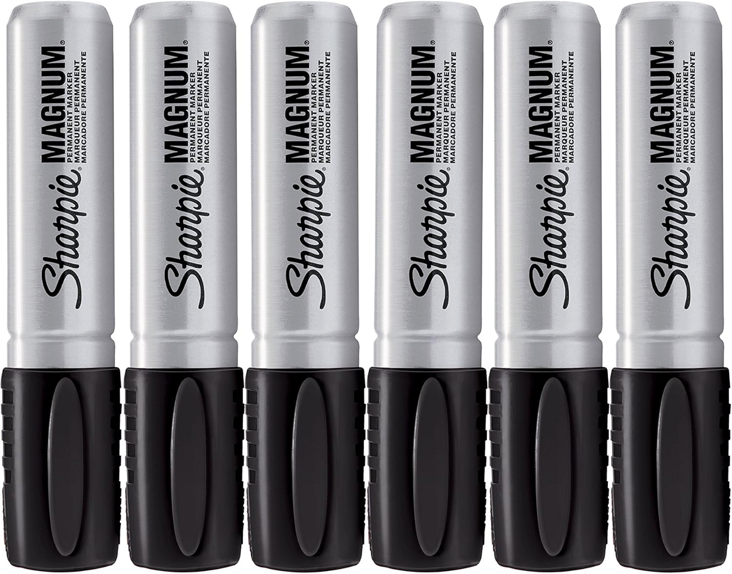 Sharpie Pro Magnum Permanent Marker, Chisel Tip, Black, 6 Count