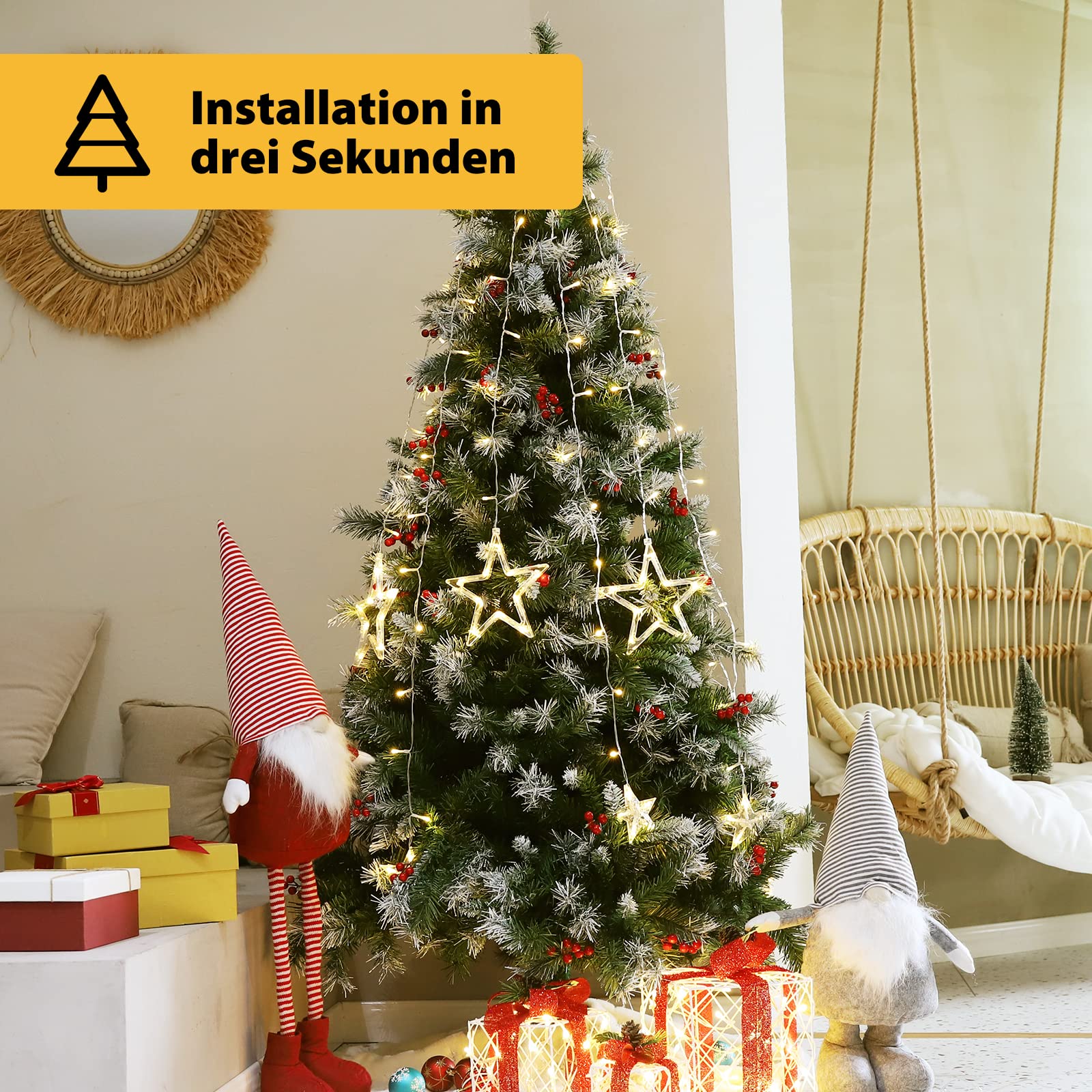Guirlande De Noël Artificielle Premium SALCAR - 3 Mètres, Branches Gris-vert, Pour Intérieur Et Extérieur - 11