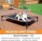 K&H Pet Products Outdoor Elevated Dog Cot, Refroidissement Respirant Lit d'animaux pour chiens moyens, Couverture de maille lavable, Cadre en métal relevé, Collapsible, Portable - Moyenne 32 X 25 Chocolat