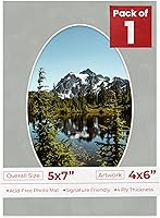 Vista 155 de Tapete de 5 x 7 para fotos de 4 x 6 pulgadas, con apertura de tablero ovalado verde Honeydew precortado, sin ácidos, mate para proteger tus