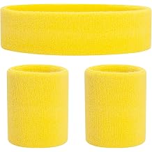 ONUPGO Sweatbands Set Headband Wristbands Neon Sports Fitness 80s Costumes Accessories 80s Workout Outfit for Men Women