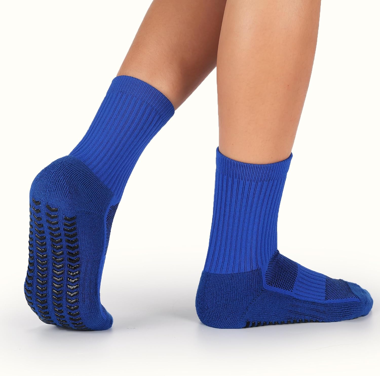 2/4 Pairs Kids Youth Grip Soccer Socks Cushioned Non Slip Athletic Sports Socks for Boys Girls Football Basketball