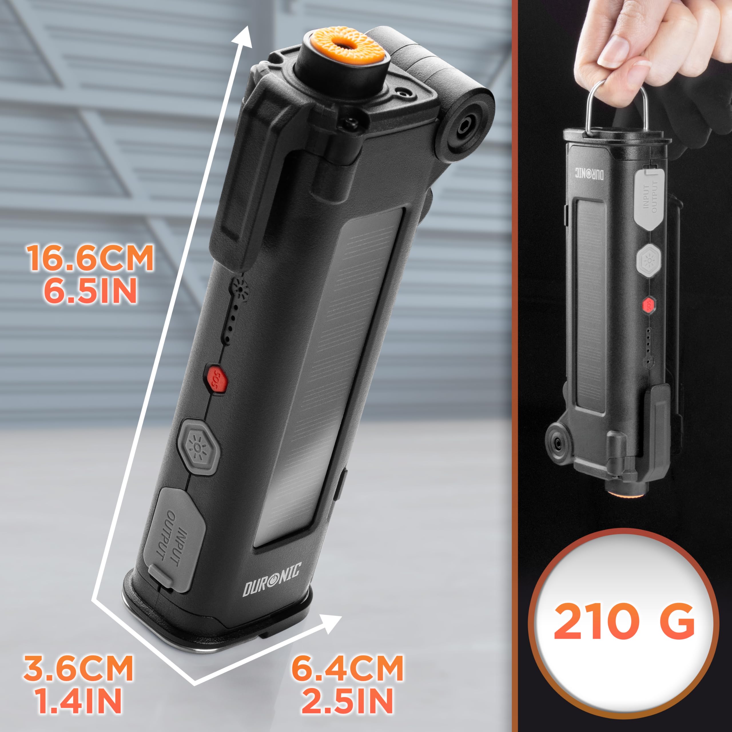 Duronic CT51 Rettungswerkzeug Auto, 6-in-1 Notfall Ausrüstung, Gurtschneider, Nothammer, Taschenlampe und Licht, Alarmton, Powerbank mit Solar und USB