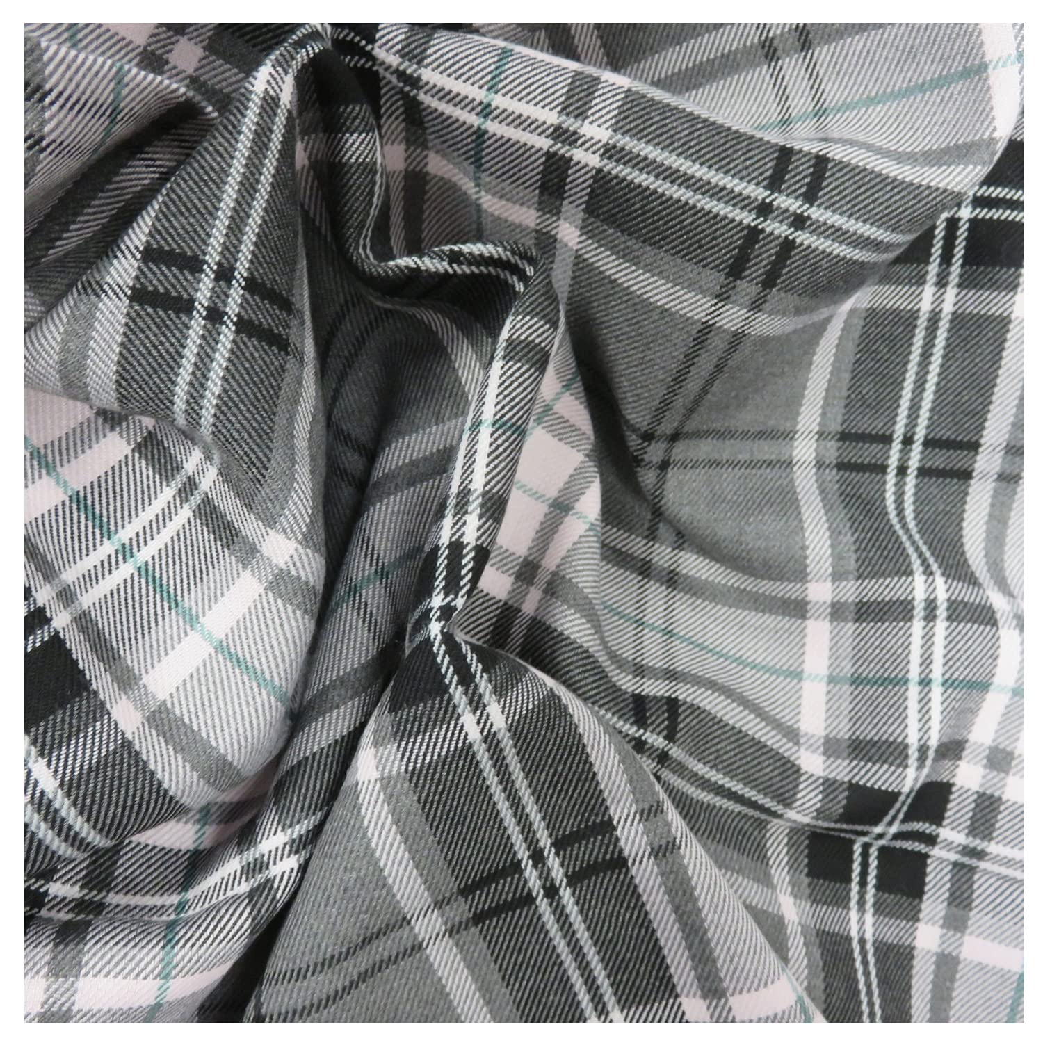 FABRICS KING ONLINE Scottish Fashion Tartan Plaid Check Polyviscose Woven Fabric, Craft & Dress 58" | 145cm Wide | Decoration, Kilt, Skirt, Bridal Material | Sold by The Metre (PINK PLAID)