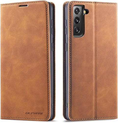QLTYPRI Funda para Samsung Galaxy S22, funda de piel sintética de alta calidad con soporte para tarjetas, atril, absorción magnética oculta, a
