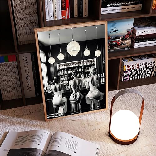 Miniatura 5 de Pósteres vintage en blanco y negro, arte de pared de cocina, carrito de bar, impresión de alcohol y imagen de moda, para mujer, bebida, cóctel, arte