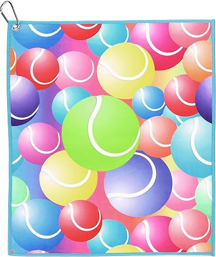 Millie Rose - Toallas de tenis en múltiples estampados de moda, algodón de microfibra suave de 15 x 17 pulgadas con clip de mosquetón, regalos de