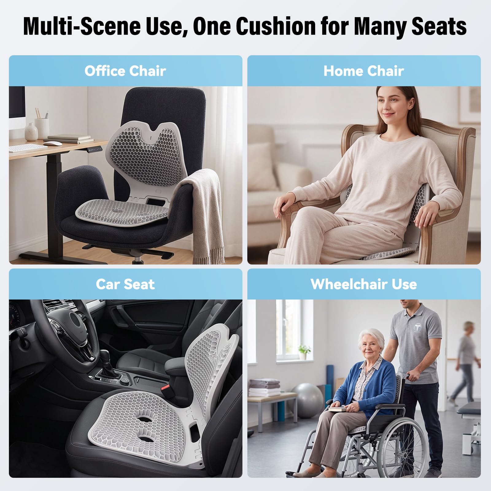 Cojín de apoyo lumbar, soporte lumbar ergonómico para silla de oficina, plegable y portátil, cojín de respaldo para silla de postura de oficina en casa, alivia la presión de sentarse prolongadamente