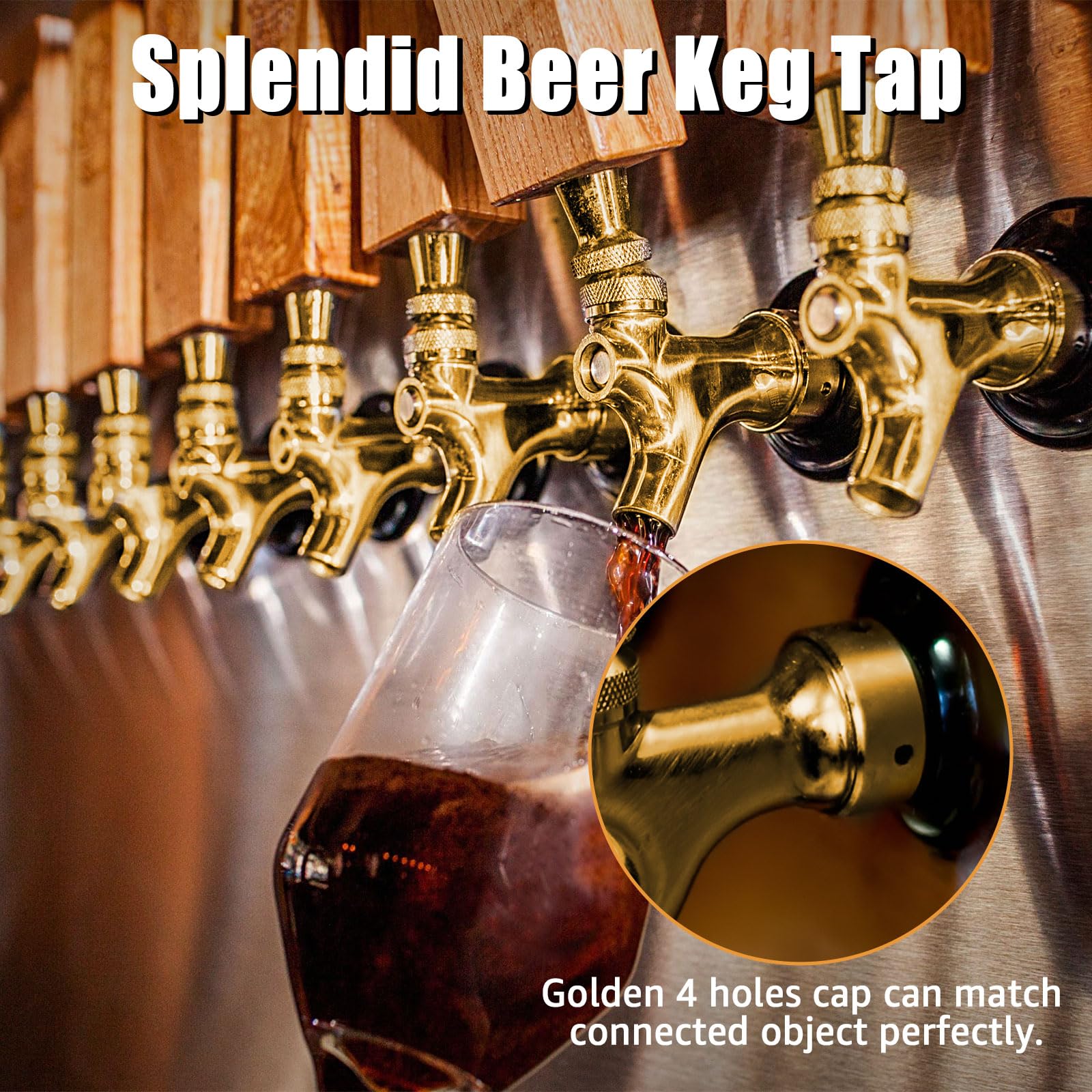 Amazon.co.jp: Golden Beer Faucet Keg Tap蛇口、すべての304
