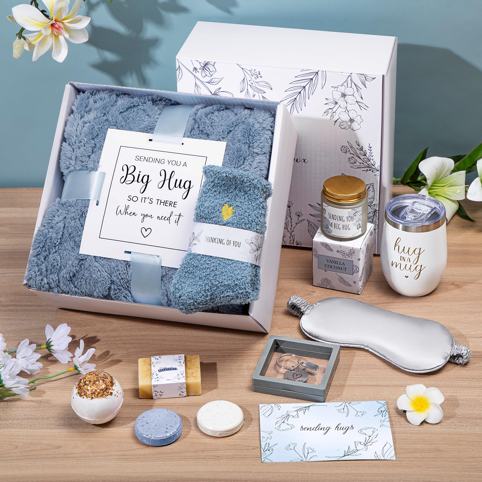 Sympathy Gift Baskets Sympathy Gifts for Loss of Loved One Hug in a Box for Women Mothers Day Gifts Basket Condolence Basket Miscarriage Care Package for Women Thinking of You Gift