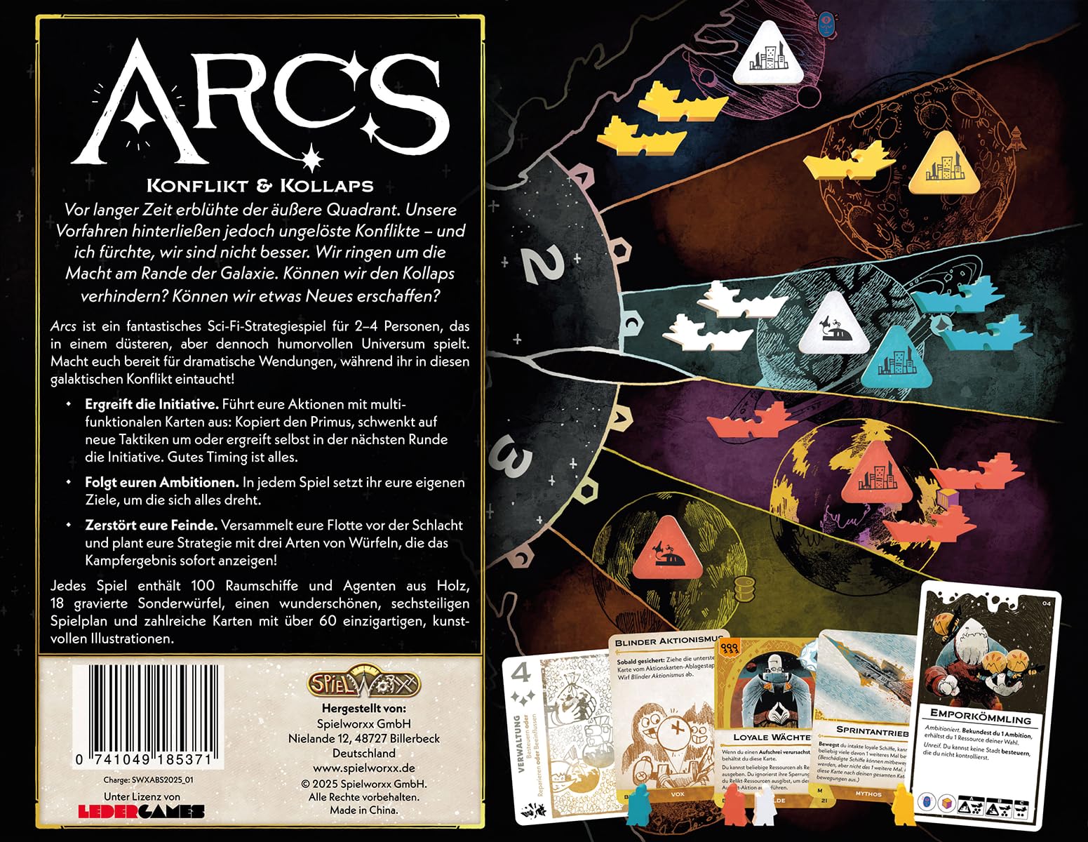 ARCS, gra podstawowa, gra ekspercka, dla 2-4 graczy, od 14 lat, 60-120 minut, niemiecki
