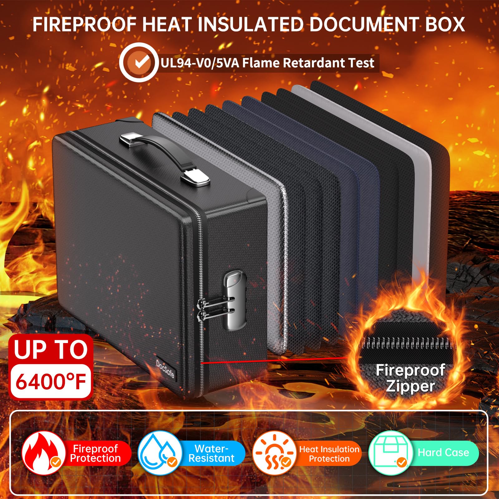 Fireproof Document Box - Protect Your Documents -2 Fireproof Document Box - Protect Your Documents -2