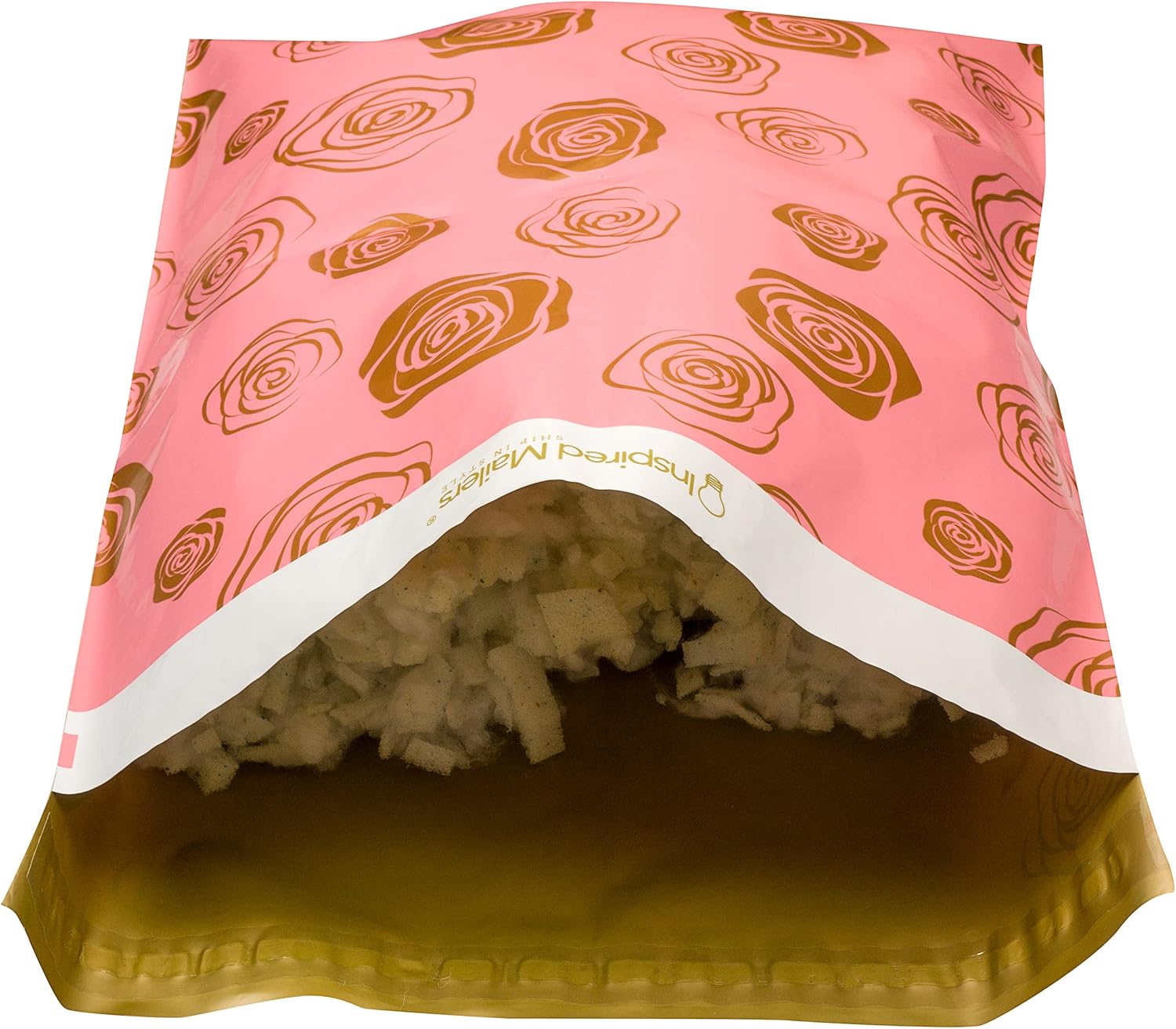 Inspired Mailers - Large Poly Mailers 14.5 x 19-50 Pack - Gold Roses Deluxe - Mailing Envelopes - Large Shipping Envelopes - Poly Bags for Shipping